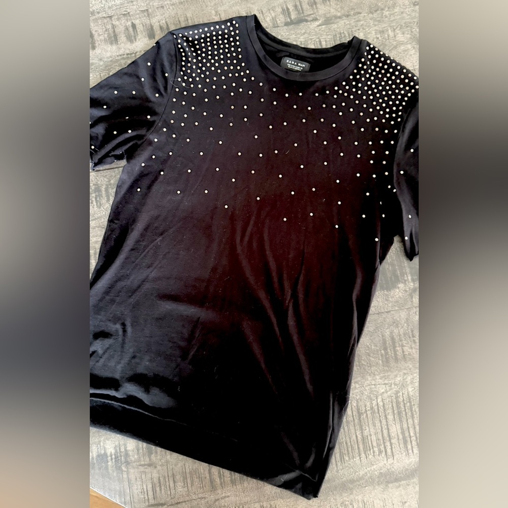 Zara Black Tank Top with Sparkling Accents